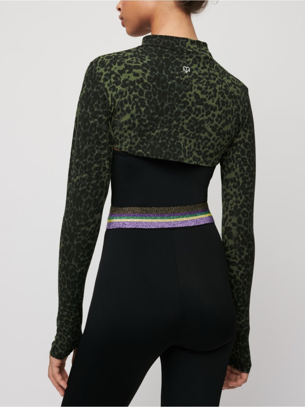Maje x Varley Tahiti Leopard Long Sleeve Mini Crop Top Limited Edition Large NEW